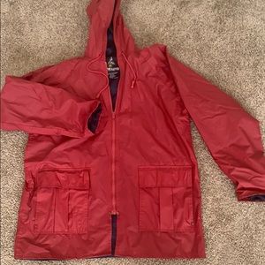 Red rain jacket